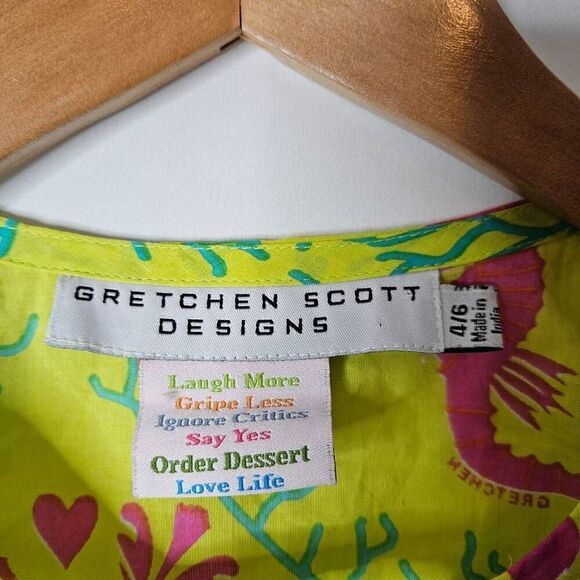 Gretchen Scott Girls Child Seahorse Print Swim Coverup Beach Tunic Sz 4/6 - Picture 3 of 5
